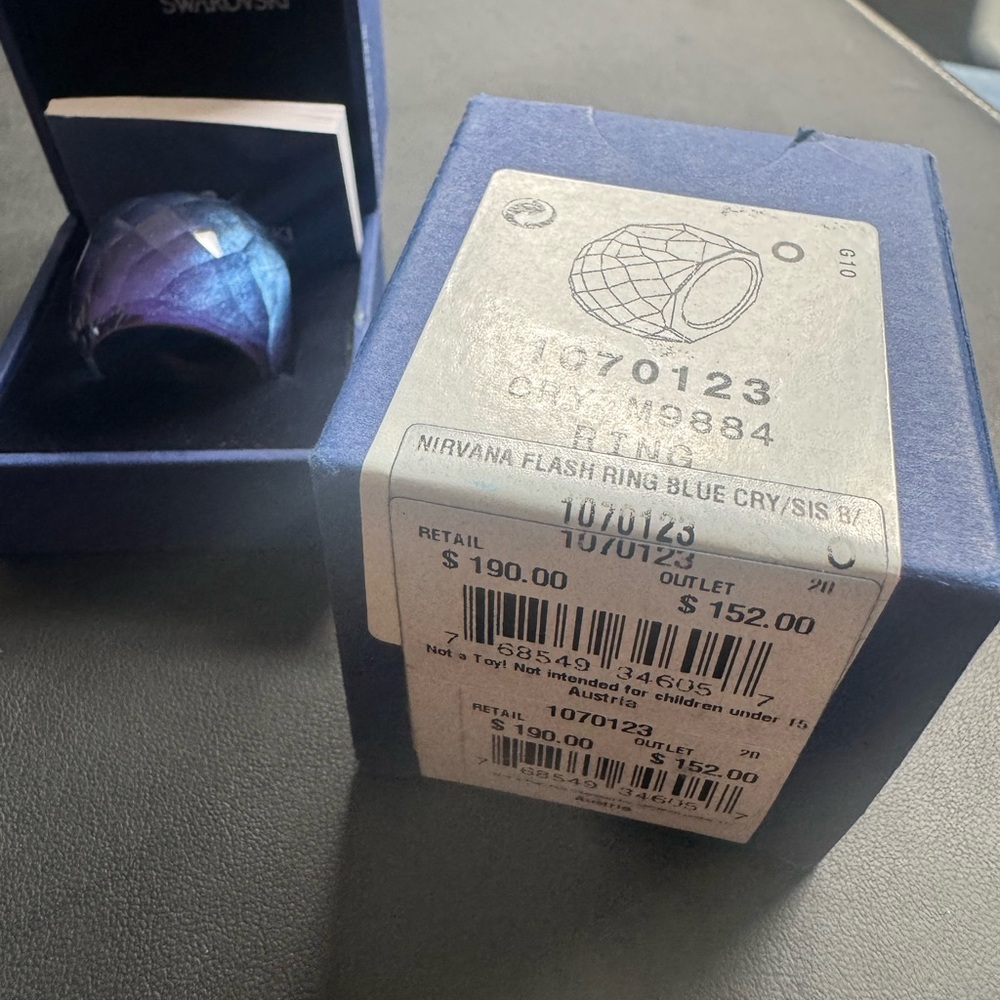 Swarovski Nirvana Flash Blue Crystal Ring - Picture 5 of 5